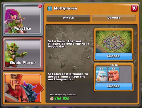 Coc Lega leggenda rinnovata nuovo tasto